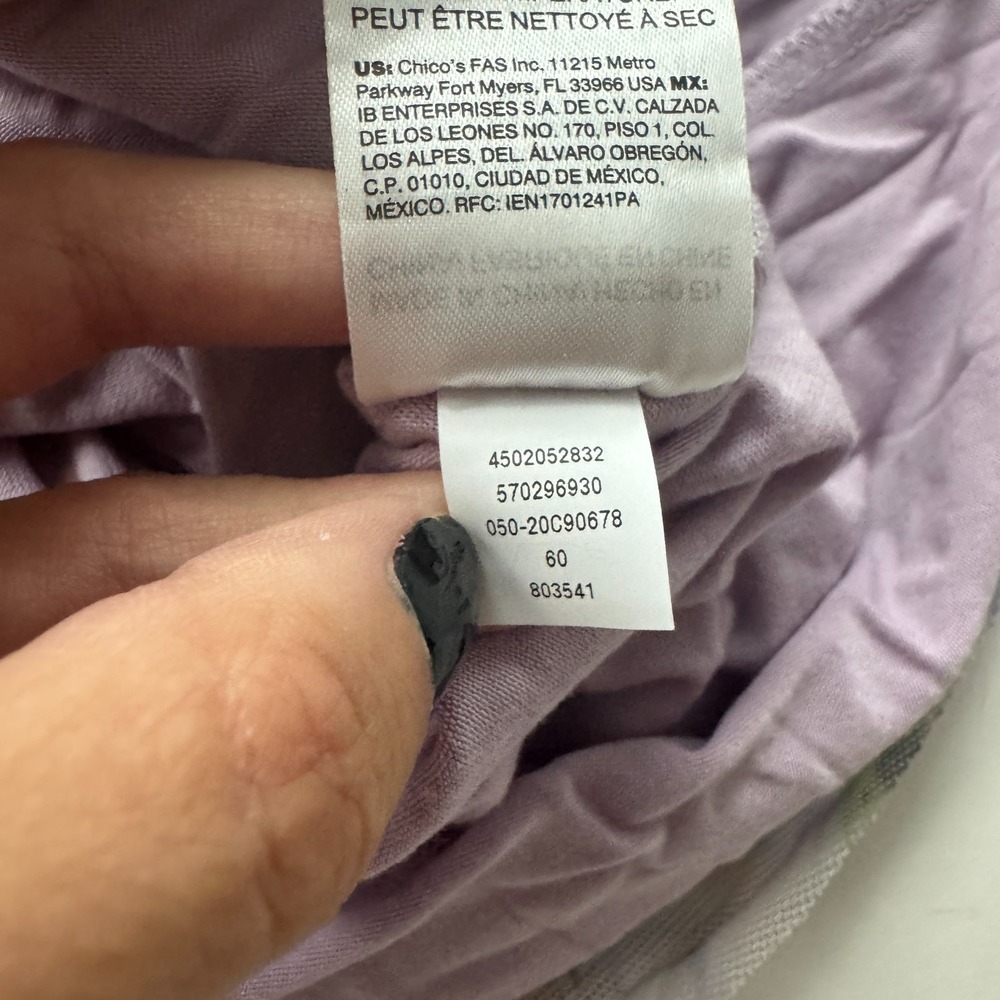 Chico's Purple Ruched Mesh Midi Dress Lined Sleeveless Stretch 16/18 (Chico 3) - Picture 9 of 11